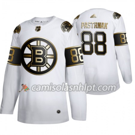Camisola Boston Bruins David Pastrnak 88 Adidas 2019-2020 Golden Edition Branco Authentic - Homem